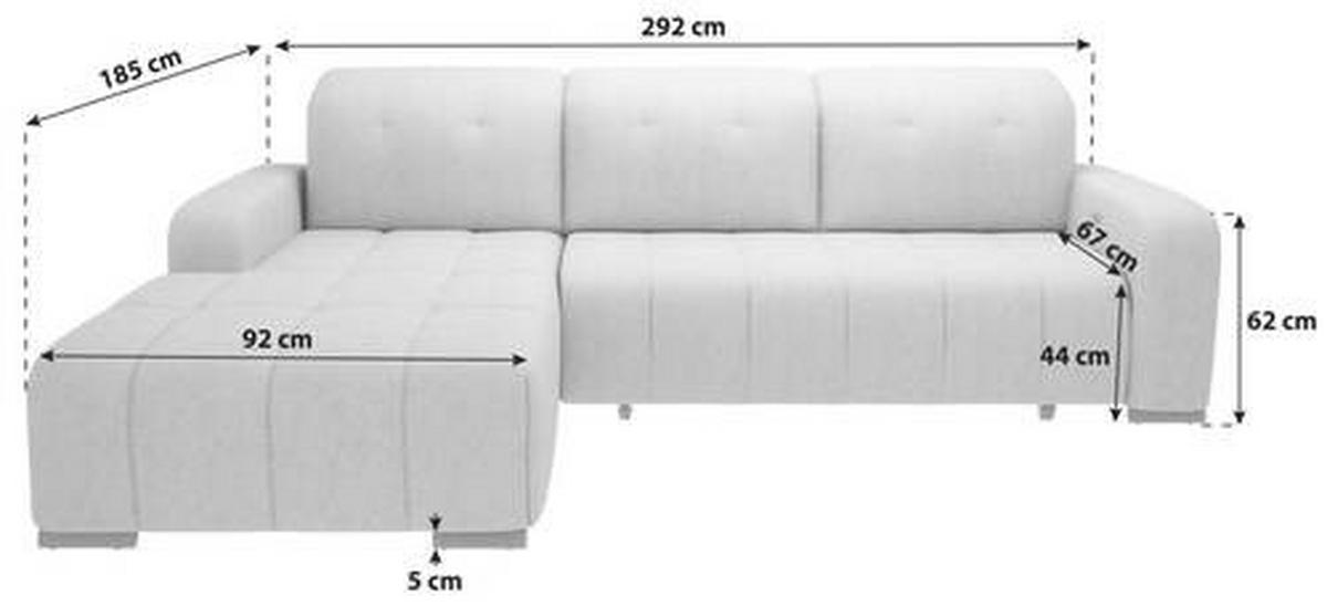 ECKSOFA in Mikrofaser Schwarz  - Schwarz, Modern, Textil/Metall (292/185cm) - Livetastic