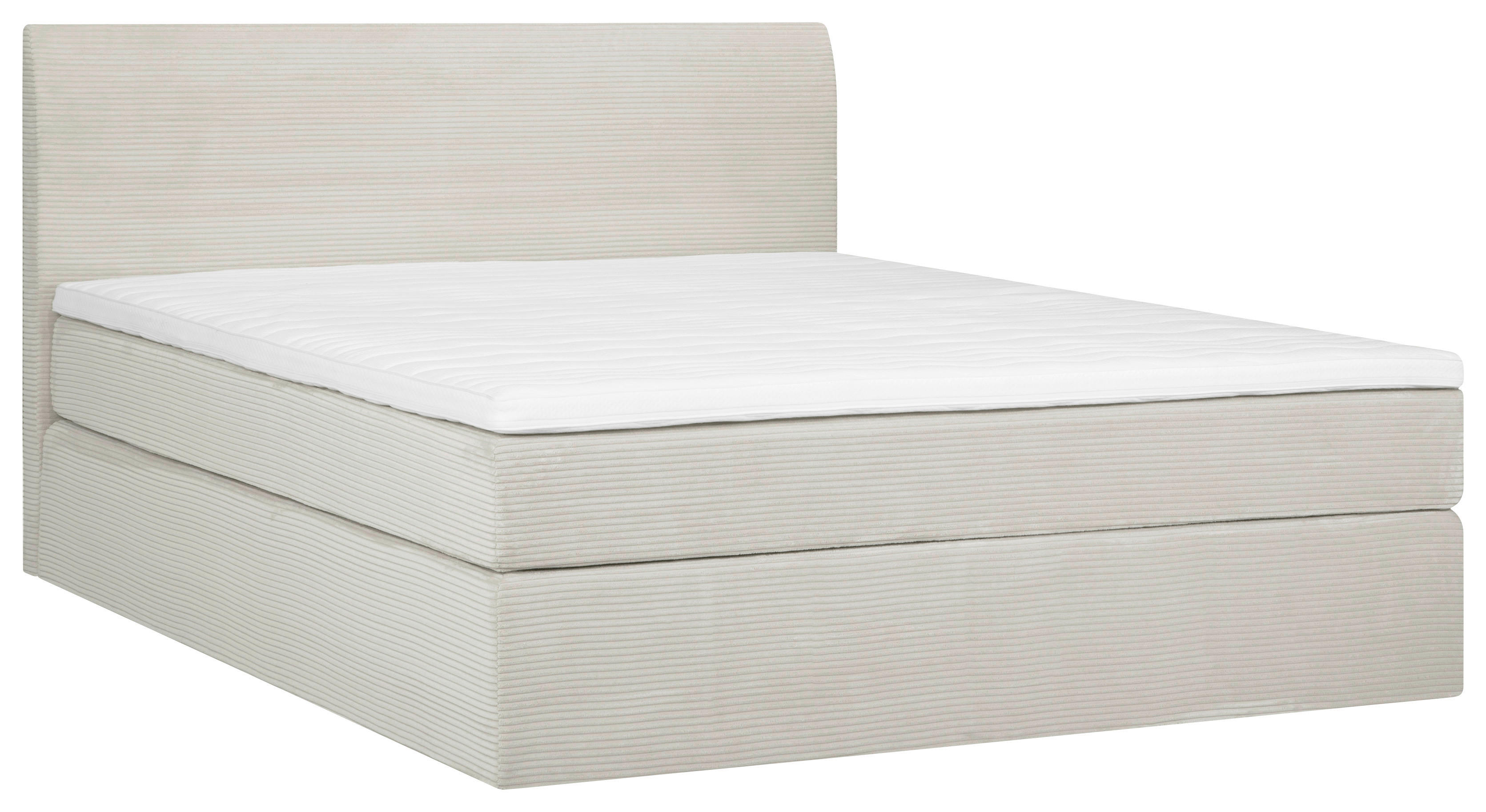 BOXSPRINGBETT 160/200 cm  in Weiß  - Schwarz/Weiß, KONVENTIONELL, Holz/Textil (160/200cm) - Boxxx