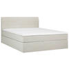 BOXSPRINGBETT 180/200 cm  in Weiß  - Schwarz/Weiß, KONVENTIONELL, Holz/Textil (180/200cm) - Boxxx