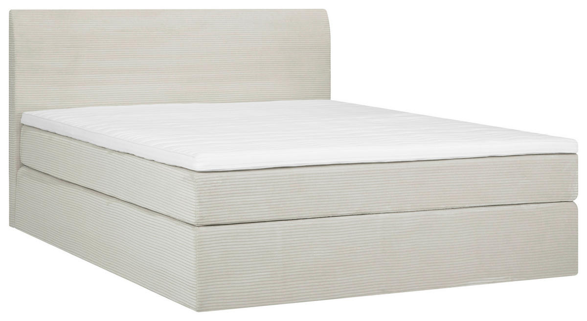 BOXSPRINGBETT 140/200 cm  in Weiß  - Schwarz/Weiß, KONVENTIONELL, Holz/Textil (140/200cm) - Boxxx
