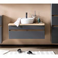 WASCHTISCHKOMBI 101 cm  - Graphitfarben/Weiß, Natur, Keramik/Holzwerkstoff (101cm) - Xora