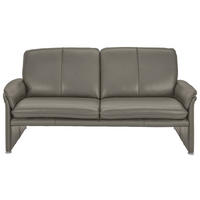2-SITZER-SOFA Grau Echtleder  - Chromfarben/Grau, KONVENTIONELL, Leder/Metall (158/90/86cm) - Celina Home