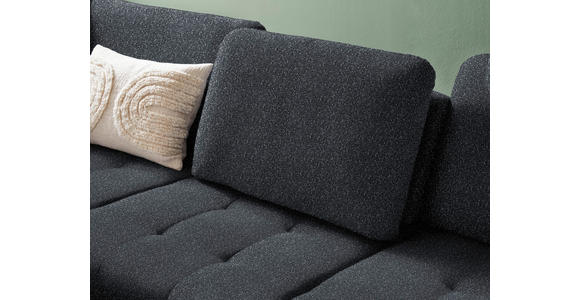 ECKSOFA in Bouclé Schwarz  - Schwarz, Natur, Textil/Metall (233/288cm) - Valnatura