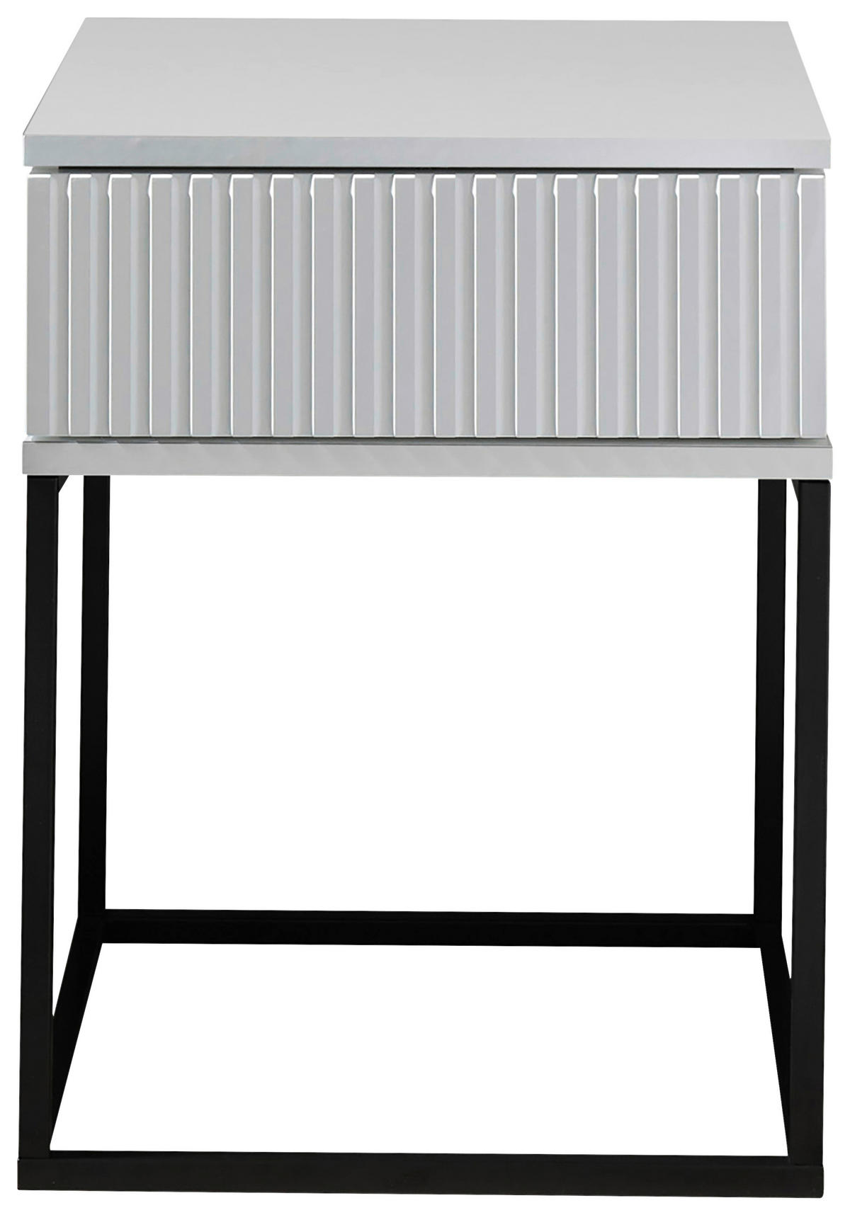 NOČNA OMARICA, črna, bela  - črna/bela, Moderno, kovina/leseni material (40/52/38,5cm) - Livetastic