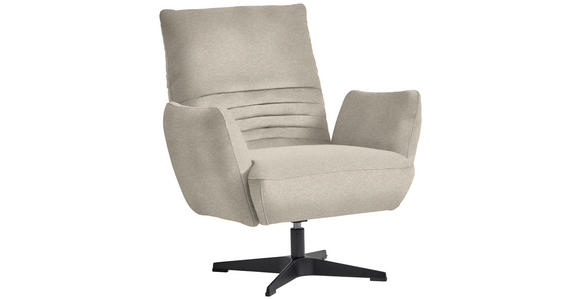 SESSEL in Teddystoff Beige  - Beige/Schwarz, Design, Textil/Metall (60/94/86cm) - Dieter Knoll