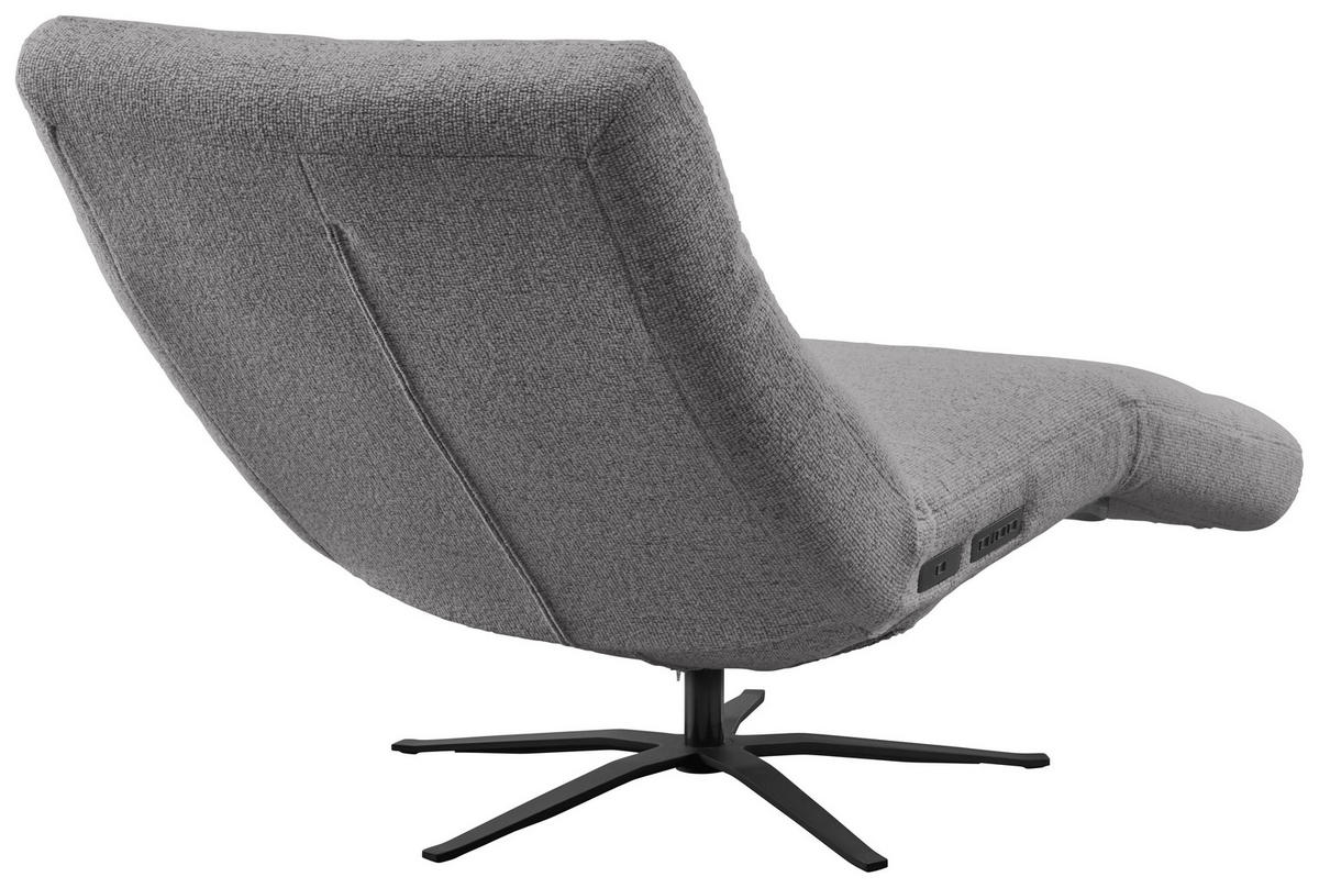 RELAXLIEGE inkl. Akku Flachgewebe Dunkelgrau  - Dunkelgrau/Schwarz, MODERN, Textil/Metall (82/53-115/156-206cm) - Pure Home Comfort