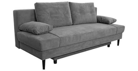 SCHLAFSOFA Webstoff Grau  - Schwarz/Grau, KONVENTIONELL, Holz/Kunststoff (199/88/88cm) - Carryhome