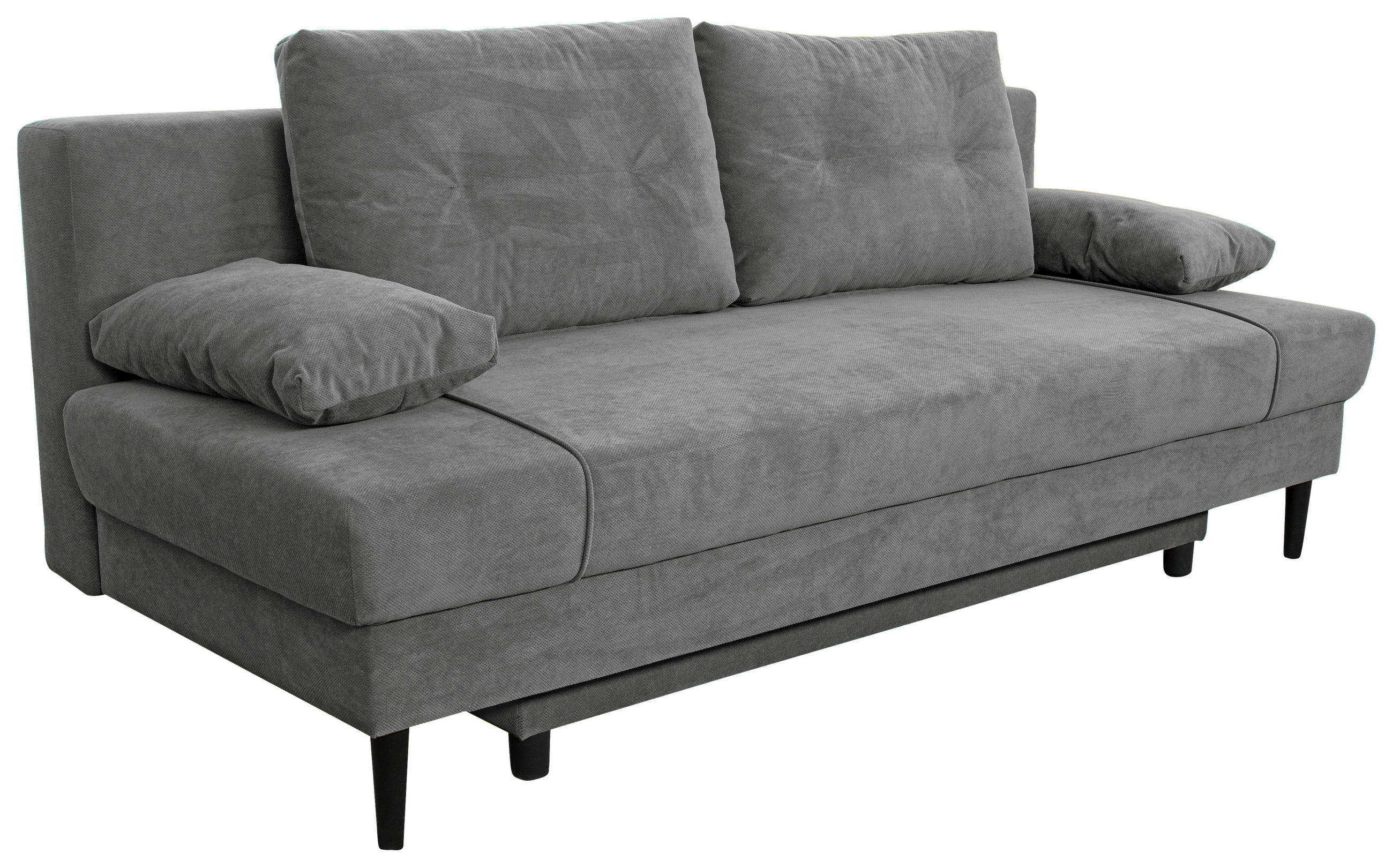 SCHLAFSOFA Webstoff Grau  - Schwarz/Grau, KONVENTIONELL, Holz/Kunststoff (199/88/88cm) - Carryhome
