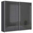 SCHWEBETÜRENSCHRANK  in Grau  - Alufarben/Grau, KONVENTIONELL, Glas/Holzwerkstoff (225/210/62cm) - Xora