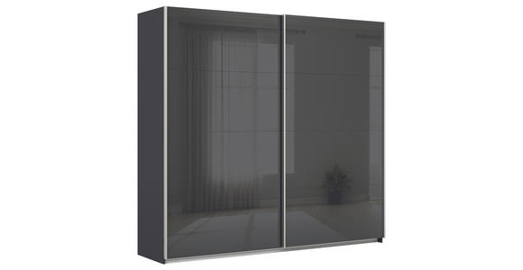 SCHWEBETÜRENSCHRANK  in Grau  - Alufarben/Grau, KONVENTIONELL, Glas/Holzwerkstoff (225/210/62cm) - Xora