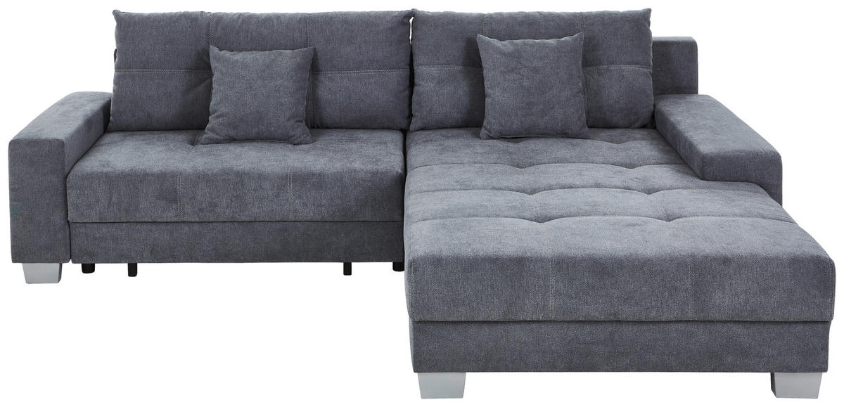 HÖRNSOFFA i flatväv mörkgrå  - mörkgrå/silver, Klassisk, trä/textil (273/192cm) - MID.YOU