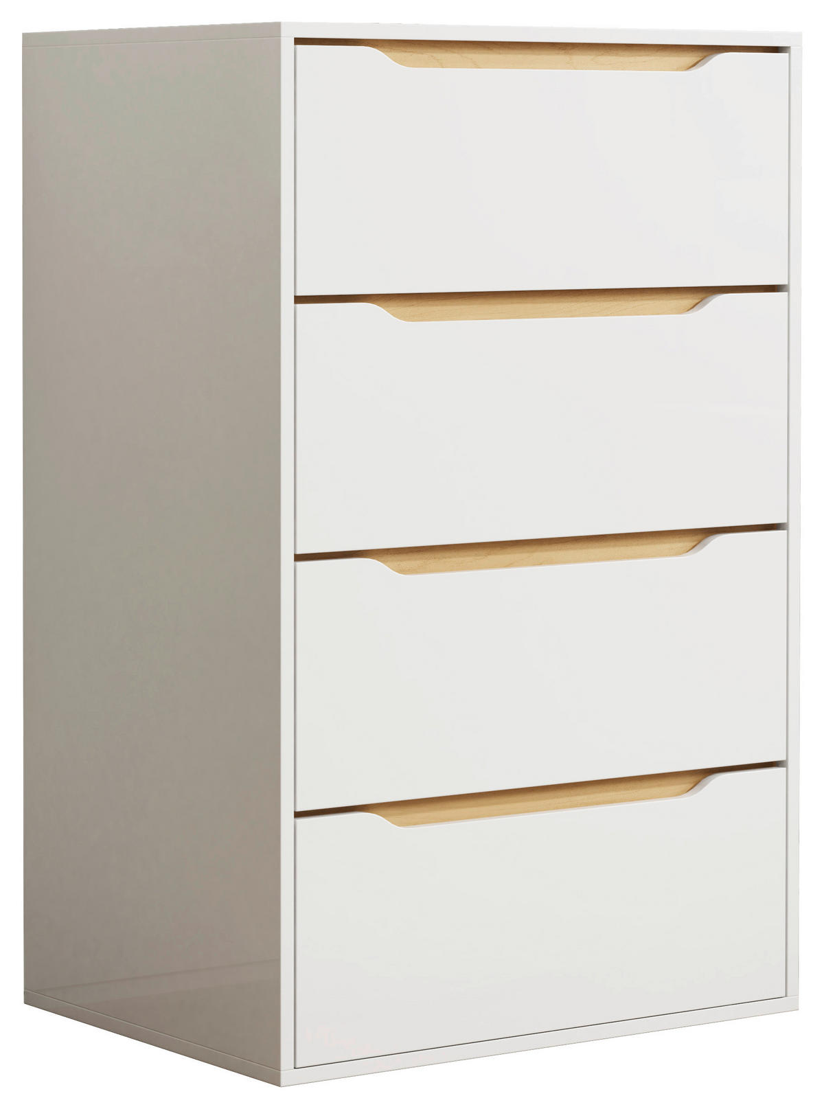 BYRÅ  - vit/honungsek, Design, trämaterial (65/102/48cm) - MID.YOU