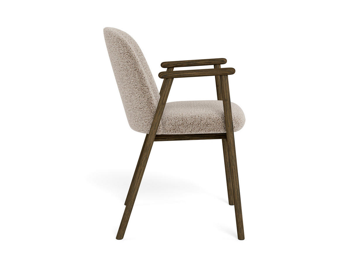 STOL MED ARMSTÖD 2 styck  bouclé  - beige/mörkbrun, Modern, trä/textil (55,5/80,5/57cm) - MID.YOU