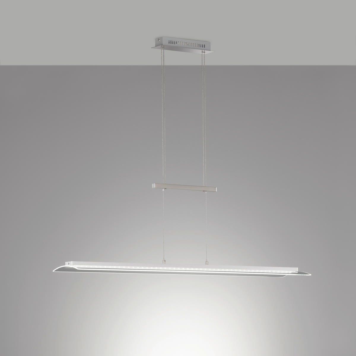 LED-HÄNGELEUCHTE 22/125 cm  - Chromfarben/Nickelfarben, Design, Glas/Metall (22/125cm) - Fischer & Honsel