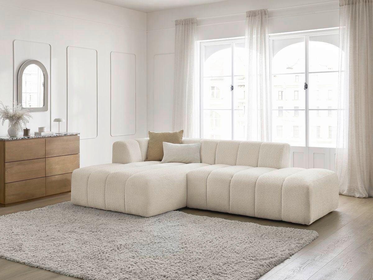 ECKSOFA  ANNECY Beige Bouclé  - Beige/Schwarz, MODERN, Kunststoff/Textil (170/262cm)