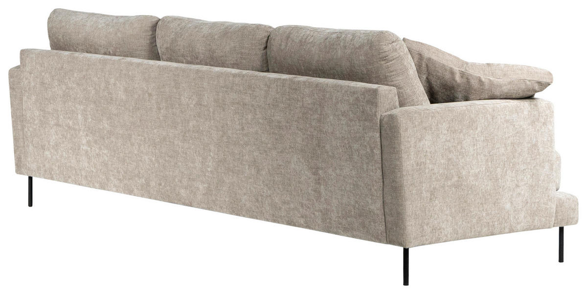3-SITS SOFFA i beige  - beige/svart, Klassisk, metall/trä (264/98cm) - Chilliano