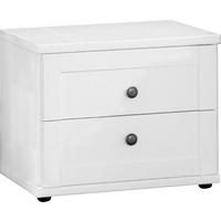 Noptieră, 46/38/40 cm, alb - alb/culoare zinc, Lifestyle, plastic/metal (46/38/40cm) - Livetastic