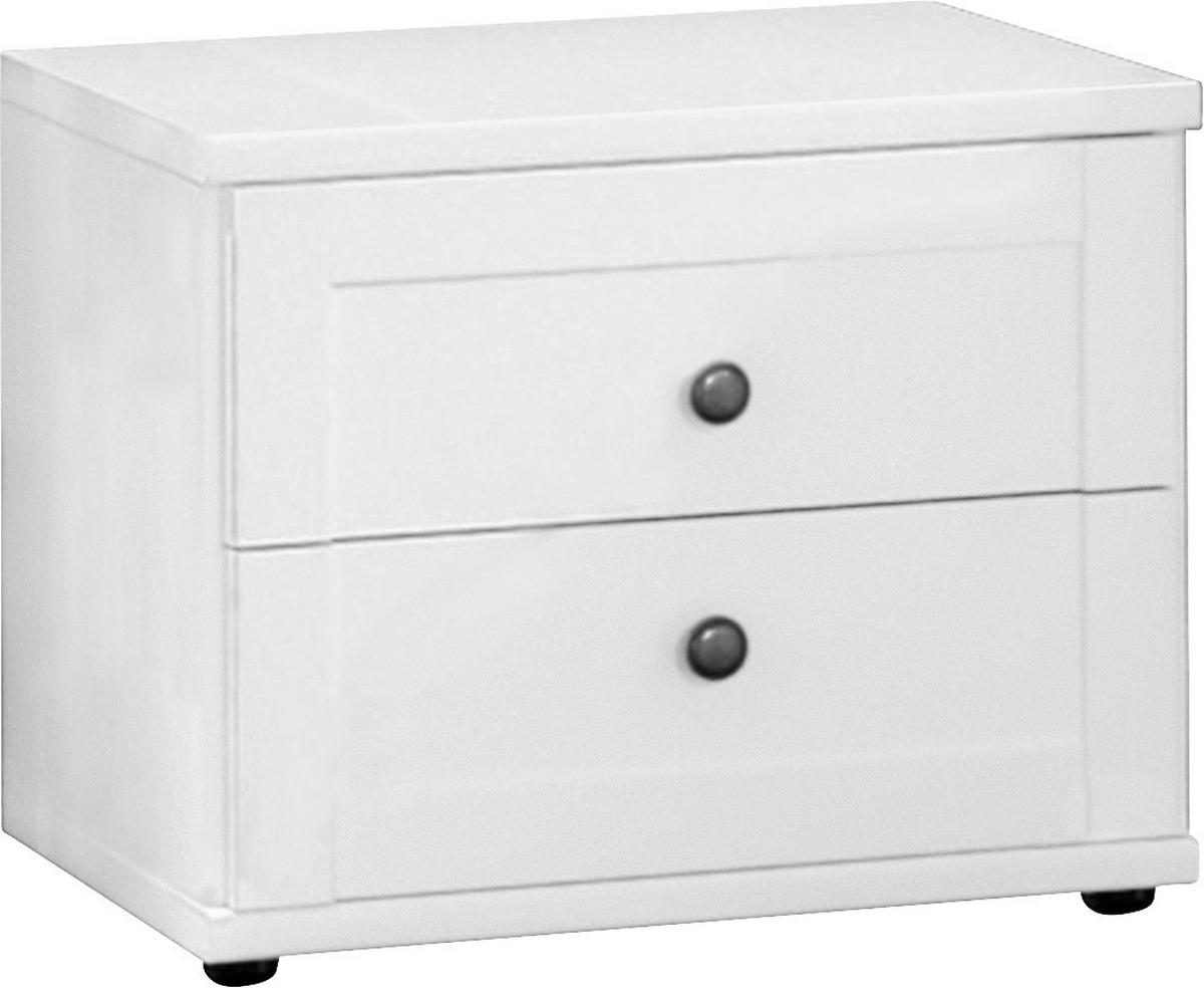 Noptieră, 46/38/40 cm, alb - alb/culoare zinc, Lifestyle, plastic/metal (46/38/40cm) - Livetastic