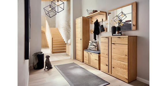 GARDEROBE 6-teilig  in 271/196/38 cm  - Wildeiche, Natur, Glas/Holz (271/196/38cm) - Linea Natura