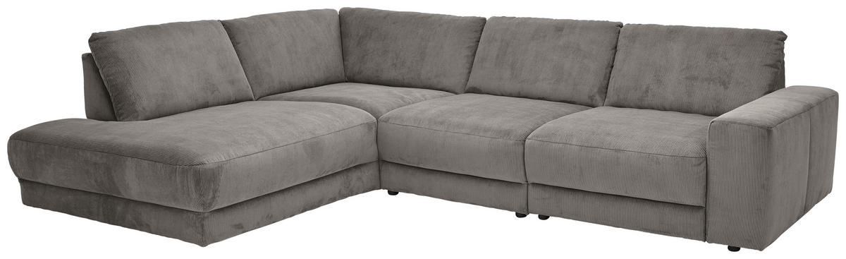 ECKSOFA in Feincord Grau  242/316 cm  - Schwarz/Grau, Design, Kunststoff/Textil (242/316cm) - Niels Andersson