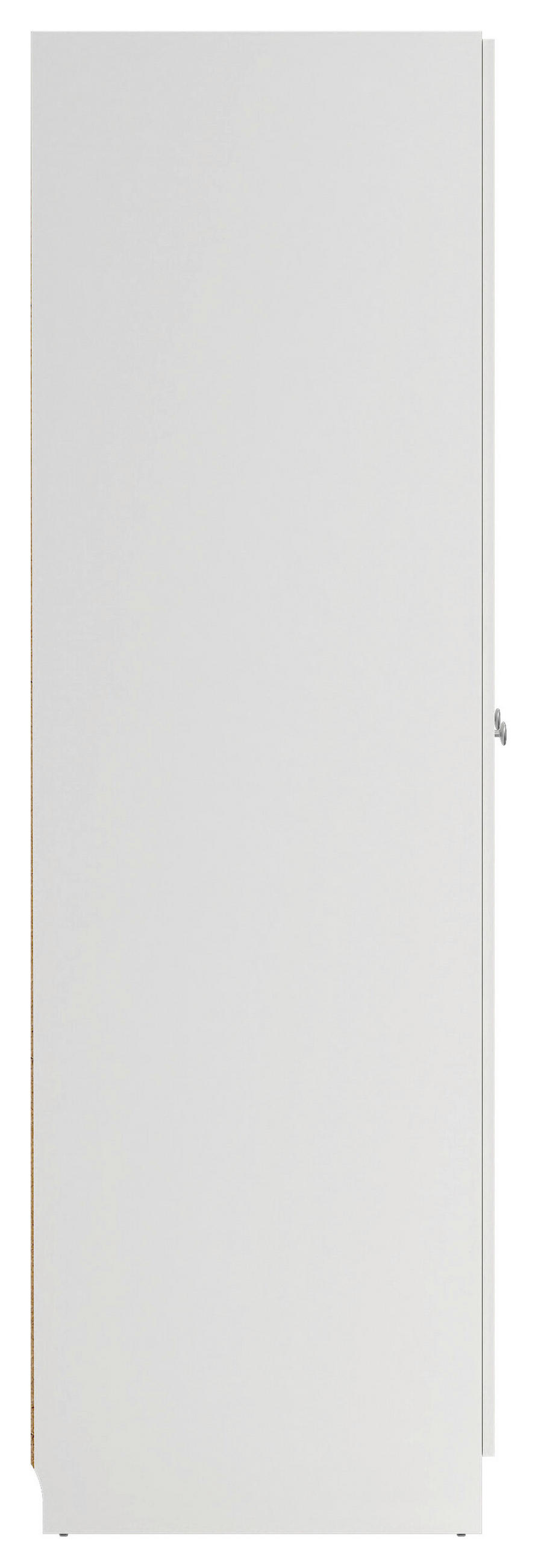 DREHTÜRENSCHRANK 147/200/61,7 cm 3-türig Weiß  - Silberfarben/Weiß, MODERN, Holzwerkstoff/Metall (147/200/61,7cm) - MID.YOU