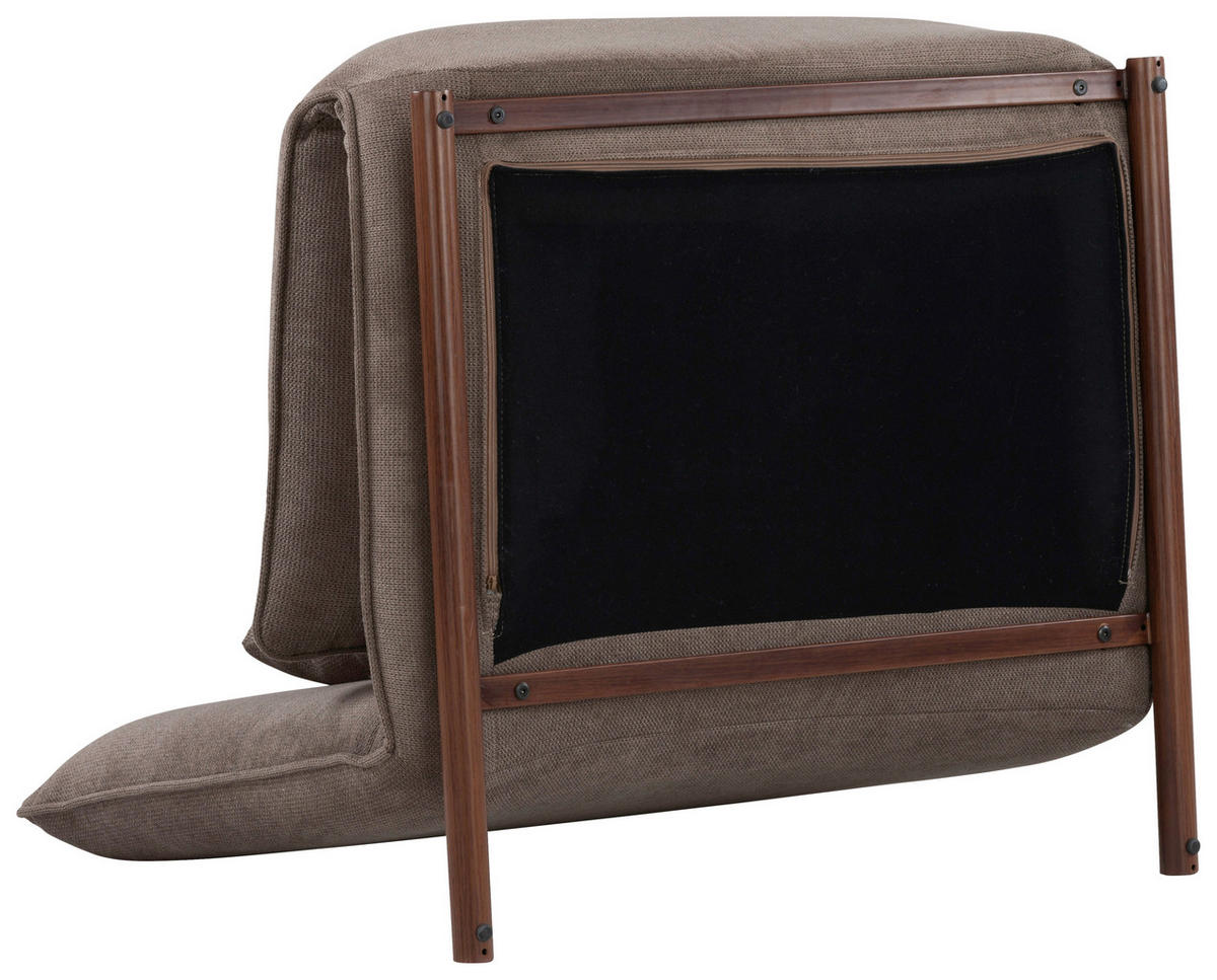 SESSEL in Samt Braun  - Dunkelbraun/Braun, Design, Textil/Metall (93/97/80cm) - MID.YOU