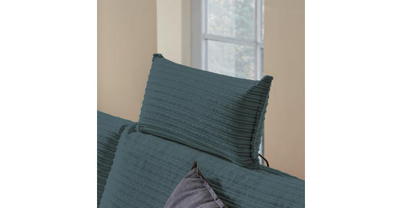 ECKSOFA Blau Cord - Blau/Schwarz, KONVENTIONELL, Textil/Metall (276/173cm) - Carryhome
