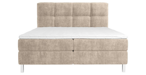 BOXBETT 180/200 cm  in Taupe  - Taupe/Chromfarben, MODERN, Holz/Holzwerkstoff (180/200cm) - Esposa