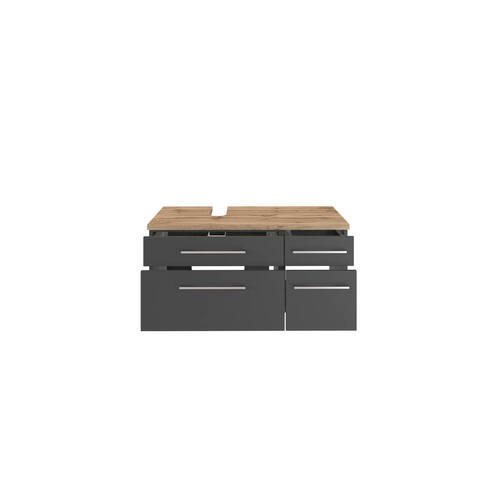 WASCHTISCHUNTERSCHRANK 90/41/47 cm  - Alufarben/Grau, KONVENTIONELL, Holzwerkstoff/Metall (90/41/47cm) - Xora