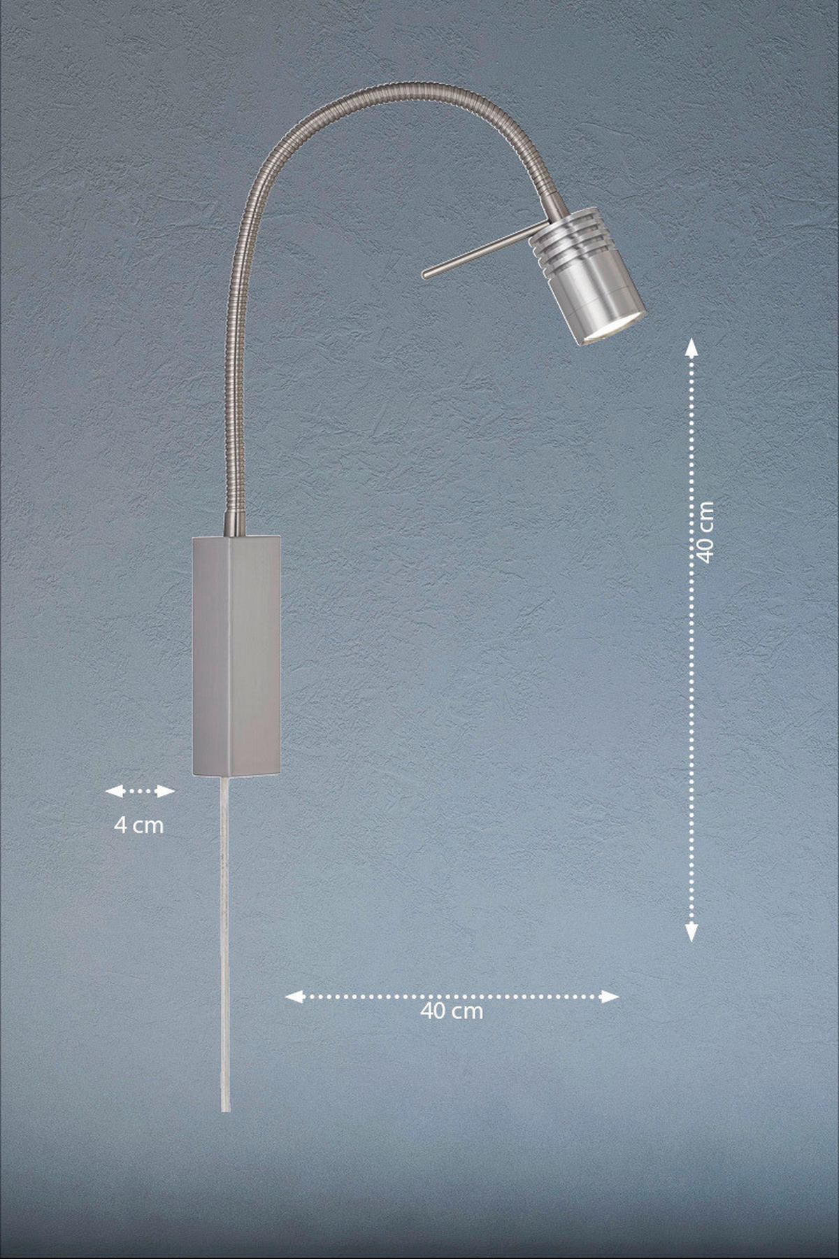 LED-WANDLEUCHTE - Nickelfarben, Basics, Metall (4/40cm) - Fischer & Honsel