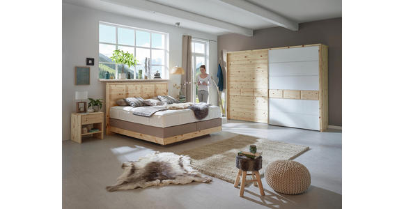 BOXSPRINGBETT 180/200 cm in Beige - Beige, Natur, Holz/Textil (180/200cm) - Valnatura