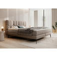 BOXSPRINGBETT 180/200 cm  in Taupe  - Taupe/Schwarz, Design, Leder/Textil (180/200cm) - Esposa