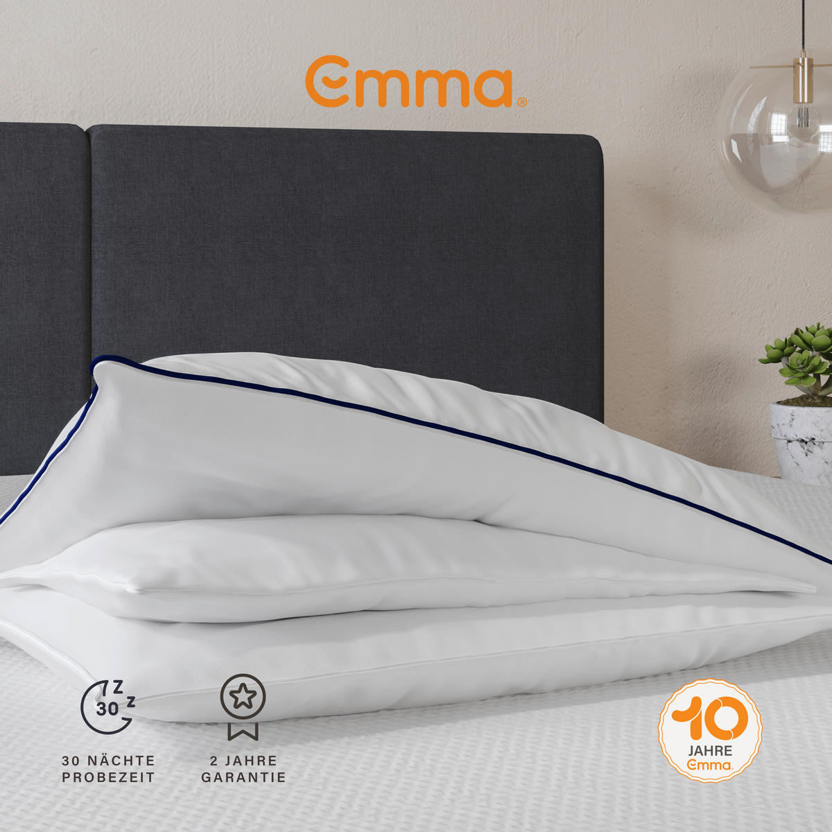 KISSEN  EMMA     80/40 cm    - Weiß, Basics, Textil (80/40cm) - Emma