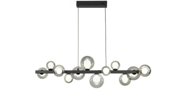 LED-HÄNGELEUCHTE Regulus 95/27/150 cm  - Schwarzbraun, Design, Glas/Metall (95/27/150cm) - Dieter Knoll