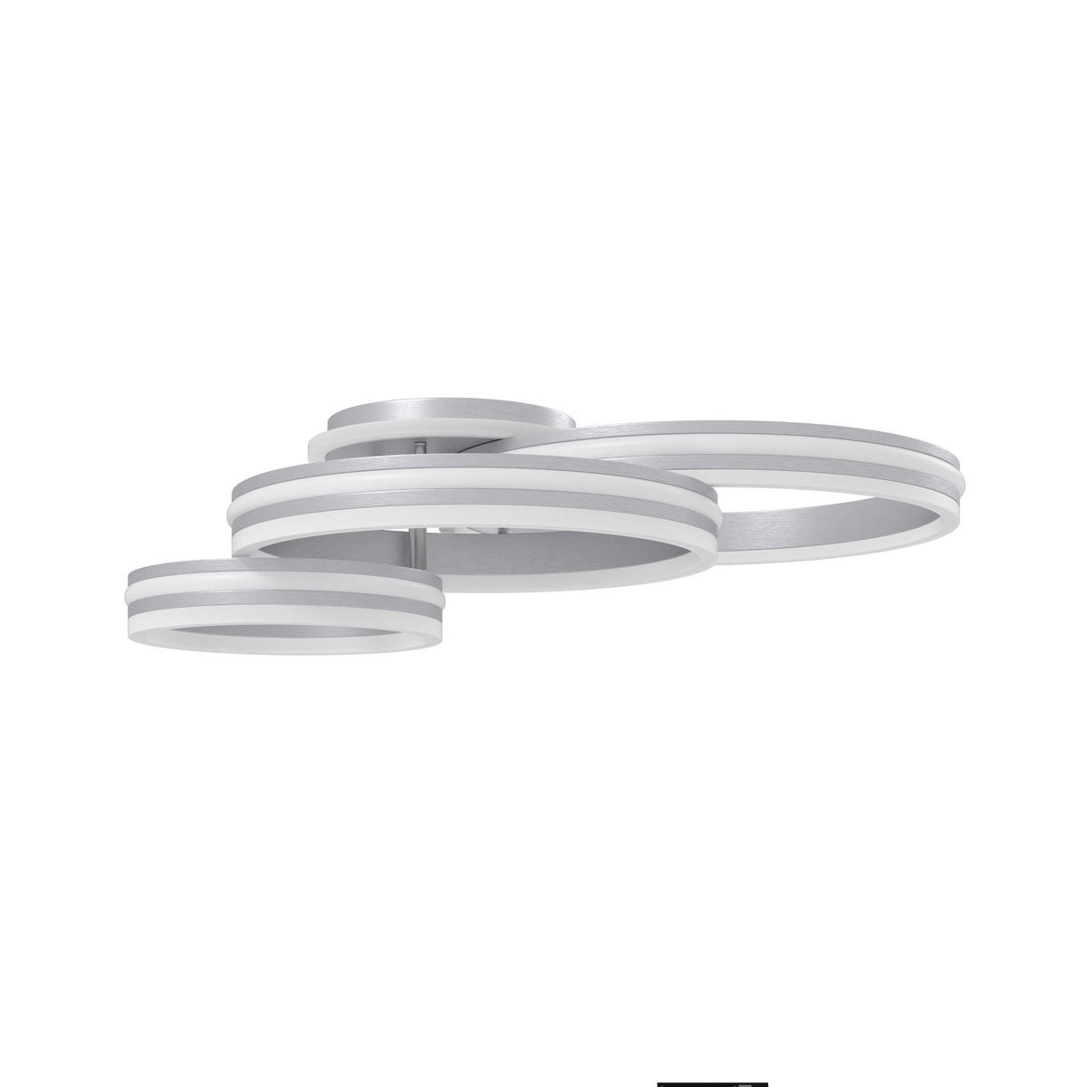 LED-DECKENLEUCHTE 80/60/20 cm   - Opal/Grau, Design, Kunststoff/Metall (80/60/20cm)