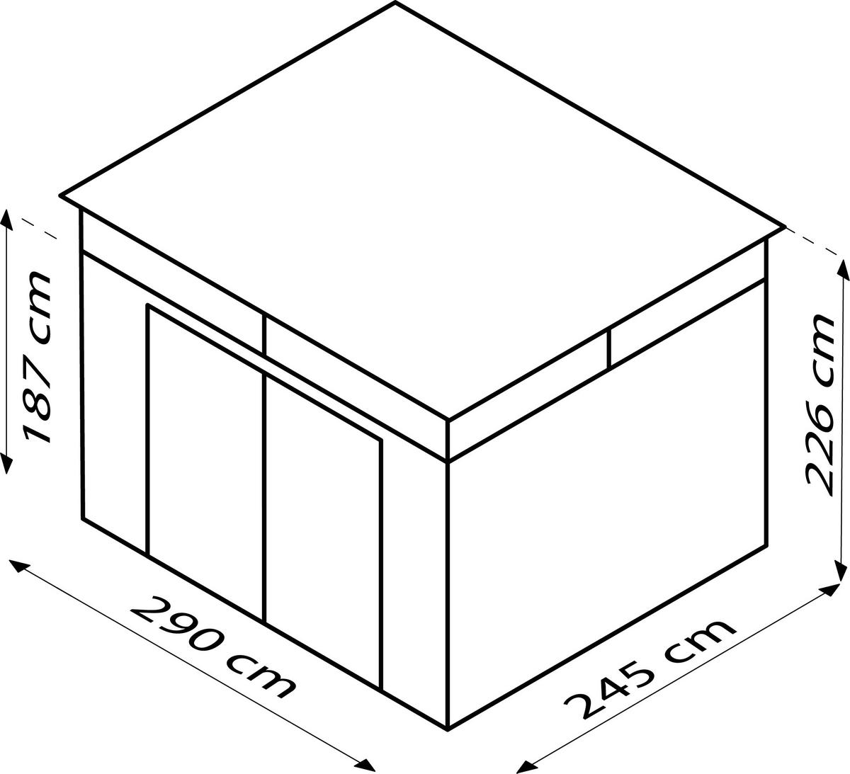 GERÄTEHAUS 276/226/245 cm  - Anthrazit, Basics, Metall (276/226/245cm)