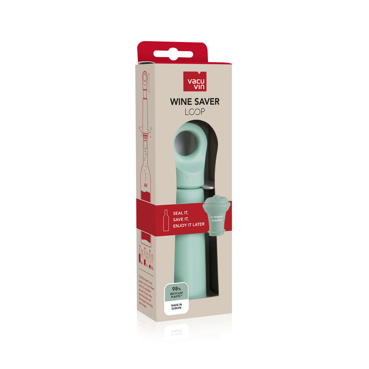 PUMPA ZA VINO    - boje kadulje, Basics, plastika (21,9/6,6/3,9cm) - Vacu Vin