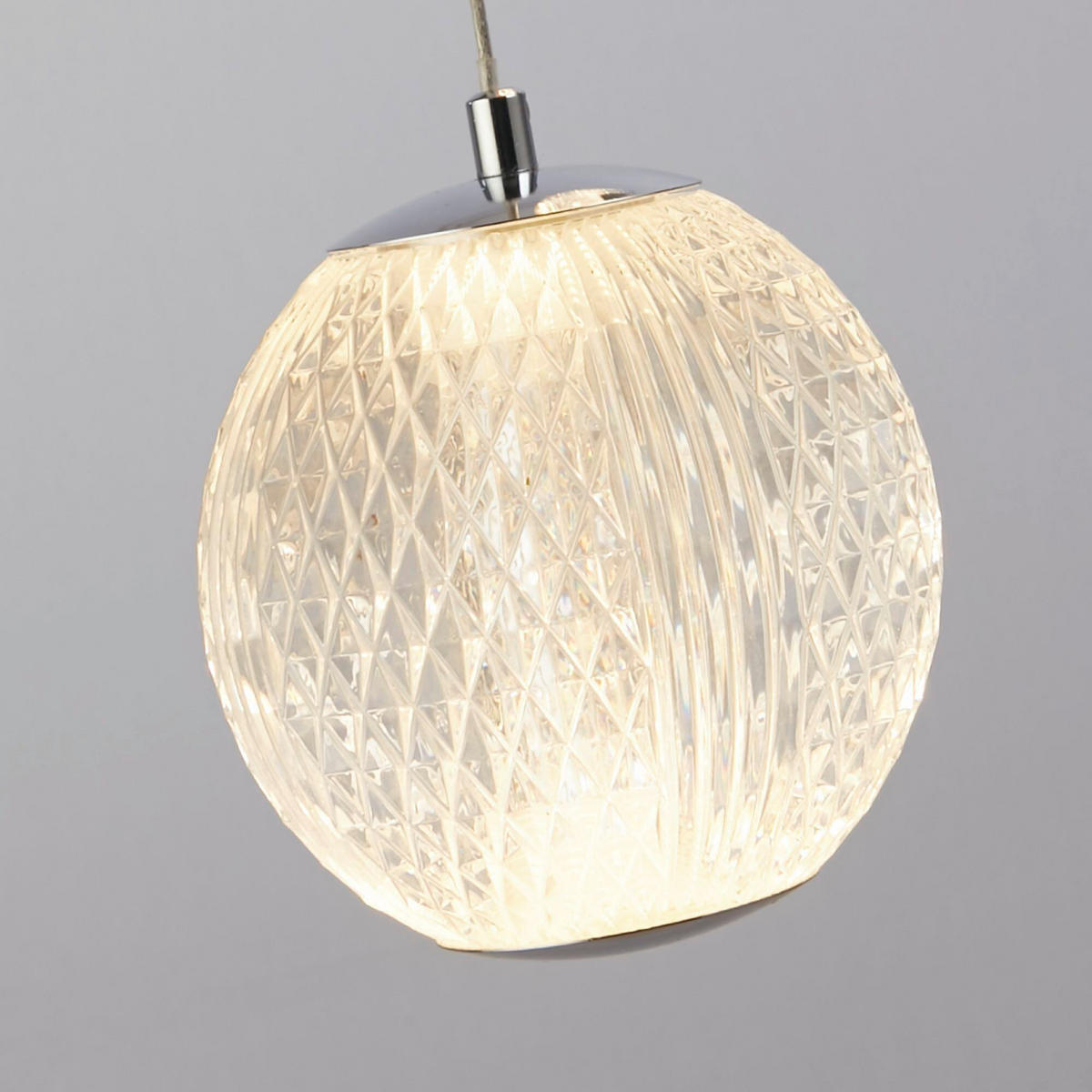 LED-PENDELLAMPA Allure 30/150 cm  - kromfärg/transparent, Design, metall/plast (30/150cm)