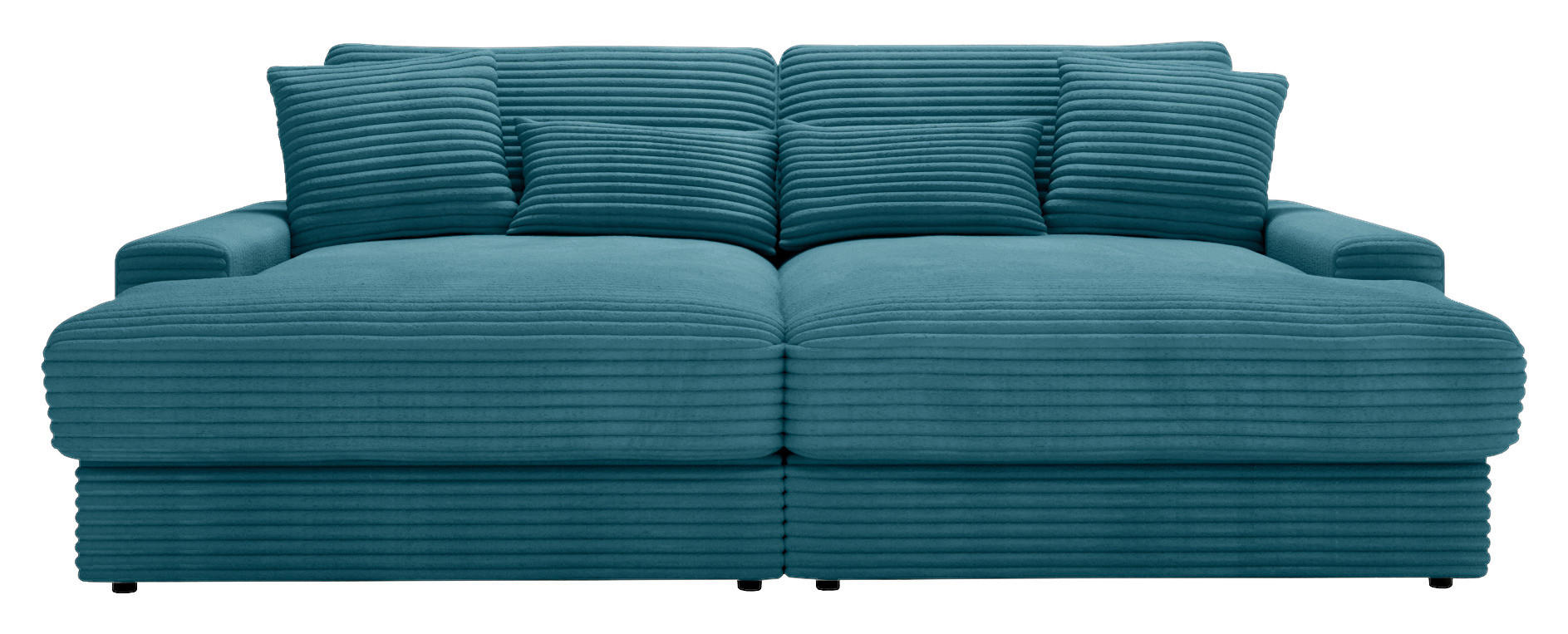 BIGSOFA Cord Petrol  - Petrol/Schwarz, MODERN, Kunststoff/Textil (230/85/190cm) - Carryhome