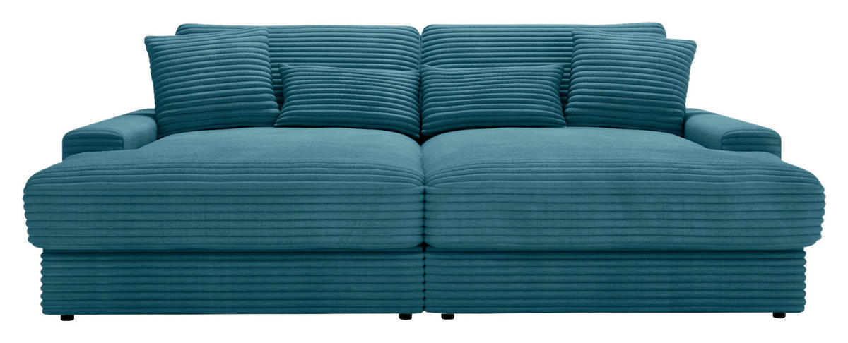 BIGSOFA  in Cord Petrol  - Petrol/Schwarz, MODERN, Kunststoff/Textil (230/85/190cm) - Carryhome