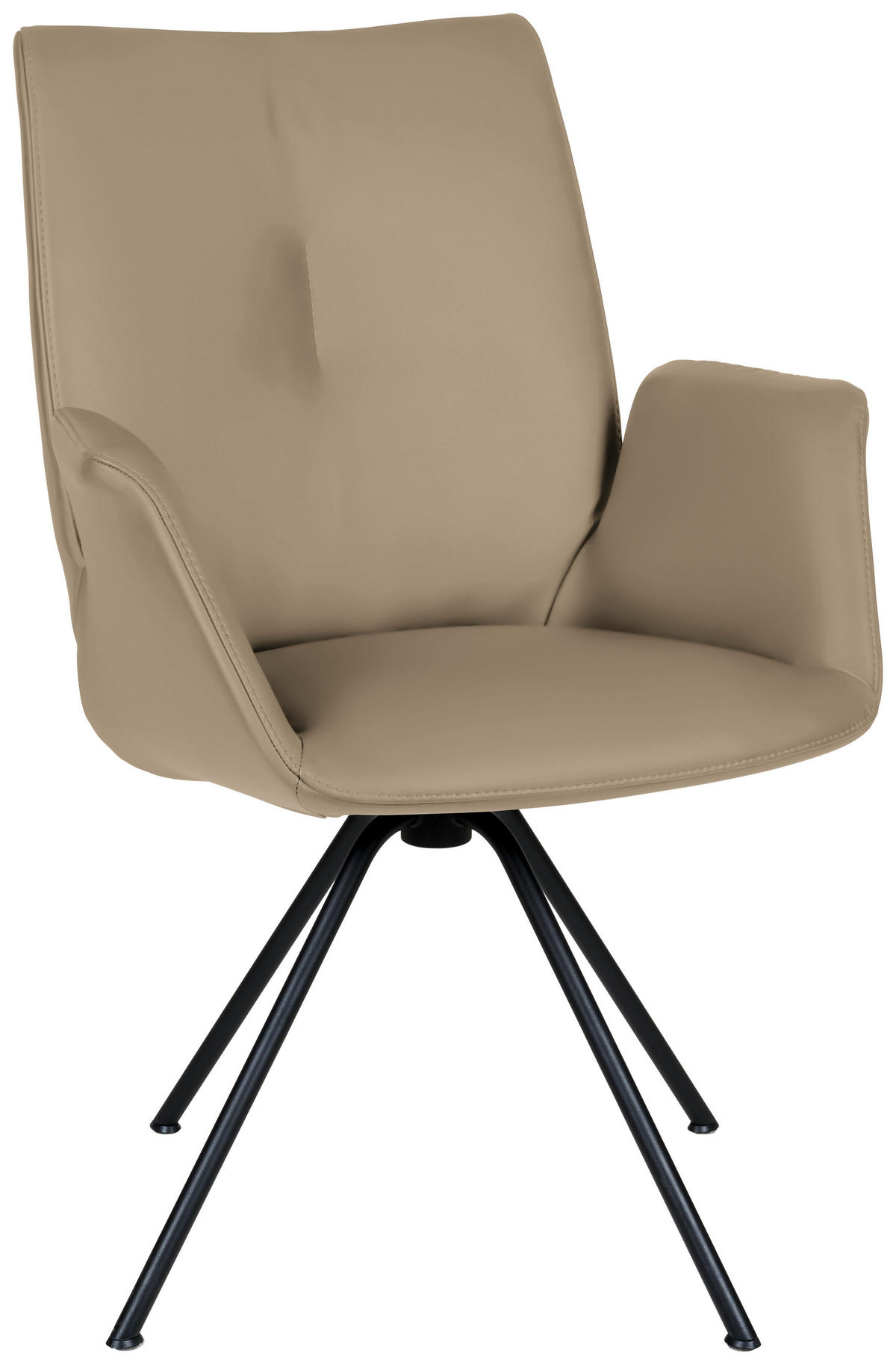 ARMLEHNSTUHL  in Stahl Echtleder pigmentiert  - Schwarz/Cappuccino, Design, Leder/Metall (65/91/63cm) - Dieter Knoll