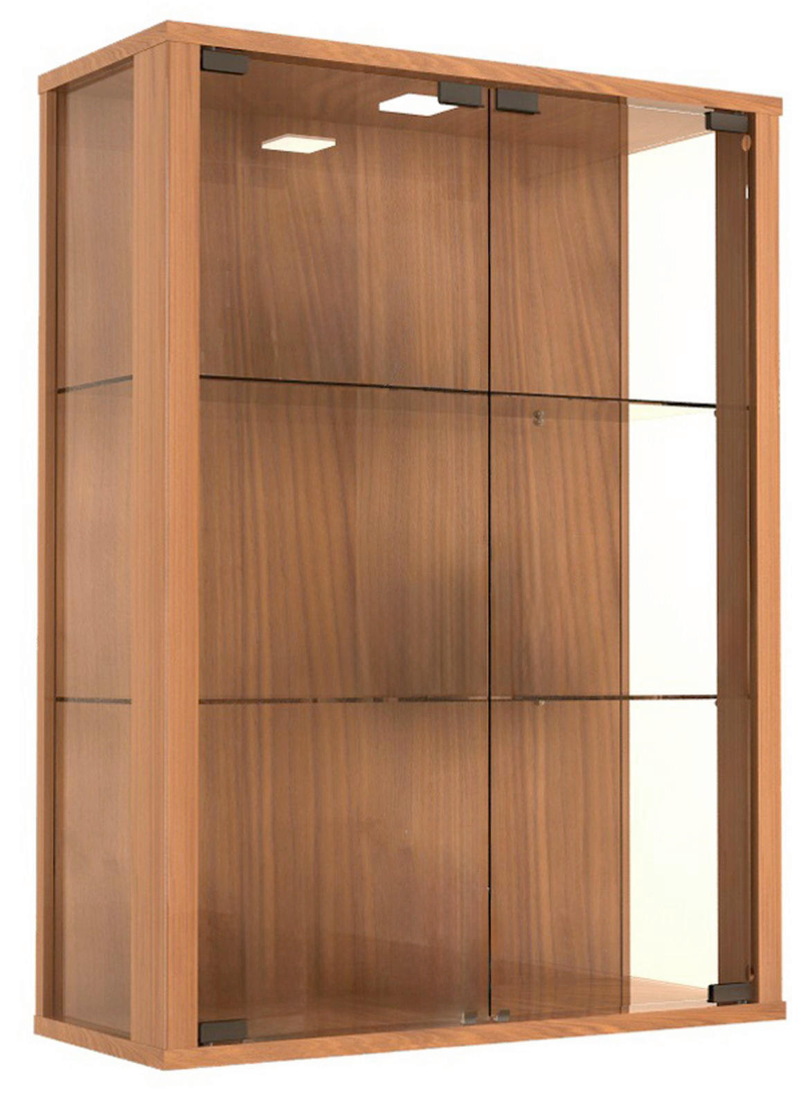 HÄNGEVITRINE Udina in Nussbaumfarben  - Transparent/Nussbaumfarben, LIFESTYLE, Glas/Holzwerkstoff (60/80/25cm) - MID.YOU