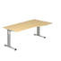 SCHREIBTISCH - Silberfarben/Ahornfarben, KONVENTIONELL, Holzwerkstoff/Metall (100/180cm) SCHREIBTISCH - Silberfarben/Ahornfarben, KONVENTIONELL, Holzwerkstoff/Metall (100/180cm)