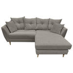 ECKSOFA Grau Feincord  - Buchefarben/Grau, KONVENTIONELL, Holz/Textil (211/154cm) - Carryhome