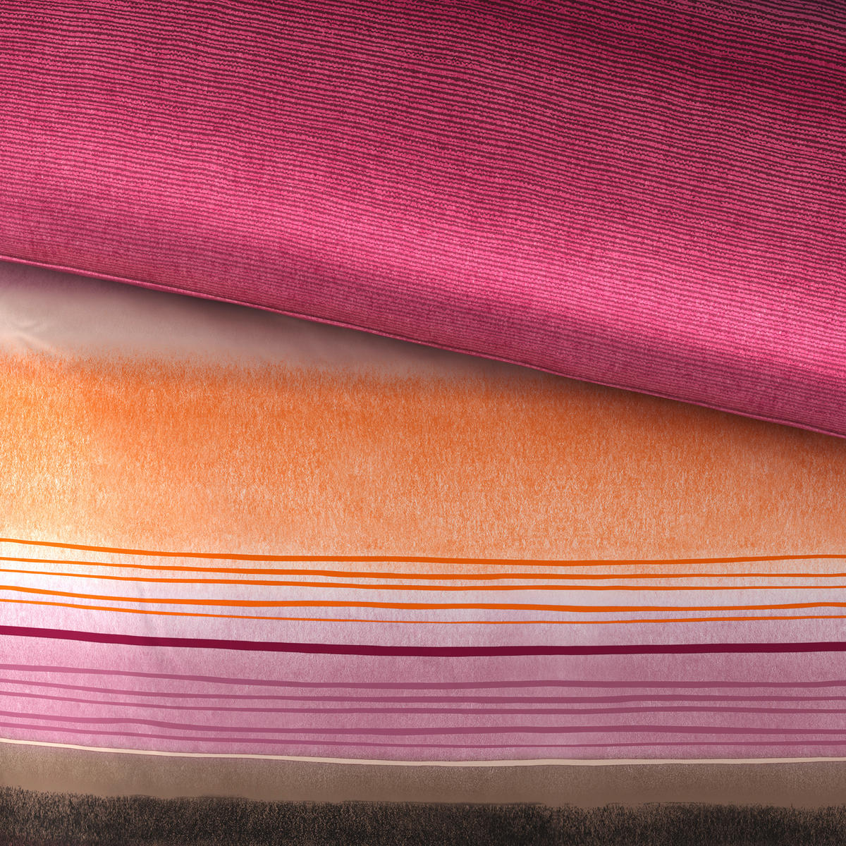 BETTWÄSCHE Satin 155/220 cm  - Rosa/Grau, Textil (155/220cm) - Bio:Vio