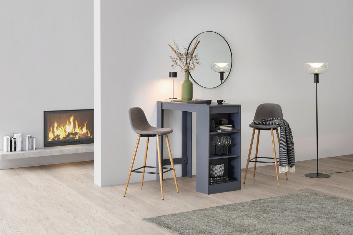 BAROVÝ STŮL, tmavě šedá, 110/103/50 cm - tmavě šedá, Konvenční, kompozitní dřevo (110/103/50cm) - P & B