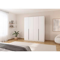 ŠATNÍ SKŘÍŇ S OTOČNÝMI DVEŘMI, bílá, tmavě šedá, 181/229/54 cm - bílá/šedá, Moderní, kov/kompozitní dřevo (181/229/54cm) - Rauch Möbel