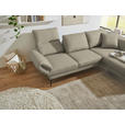 ECKSOFA  in Flachgewebe Sandfarben  255-365/175-224 cm  - Sandfarben/Schwarz, Design, Textil/Metall (255-365/175-224cm) - Dieter Knoll