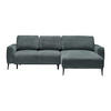 ECKSOFA in Webstoff Dunkelgrün  - Dunkelgrün/Schwarz, Modern, Textil/Metall (255/164cm) - MID.YOU