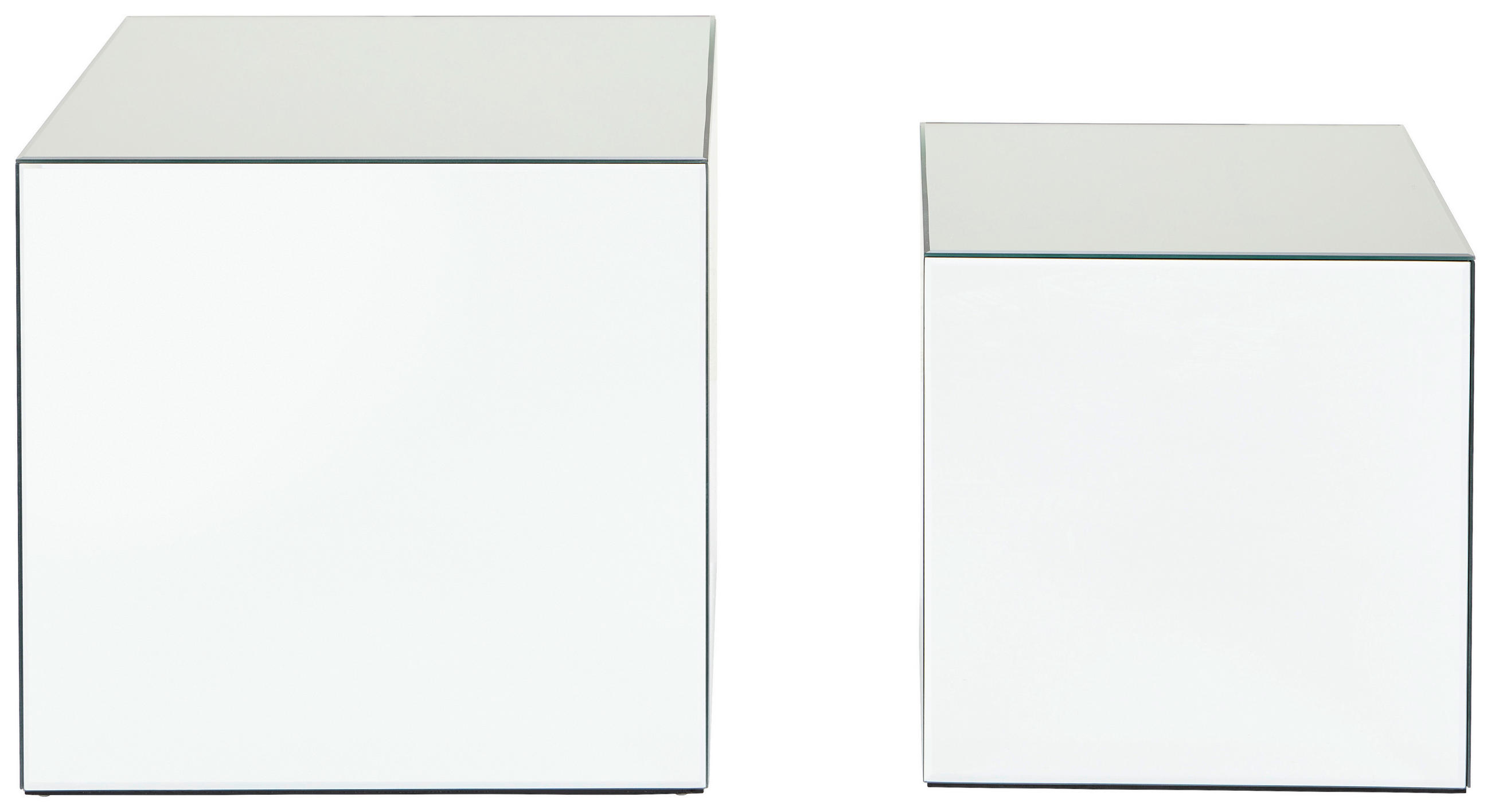 COUCHTISCHSET quadratisch Klar  - Klar, Design, Glas/Holzwerkstoff (40/50/40/50/40/47cm) - MID.YOU